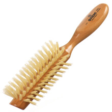Kent LC7 Half Radial Hair Brushes for Women Curling Hair Brush Made of Cherrywood - White Natural Boar Bristle Hairbrush Adds Volume to Shoulder Lengt