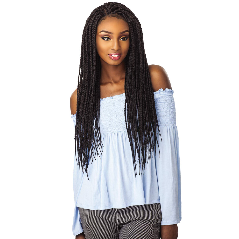 Senzacn Unisex Black Sensationnel Cloud9 Swiss 4X4 Lace Parting Wig Large Size - Box Braid Large (1B [Off ])