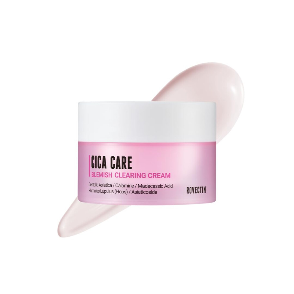 Rovectin Cream Cica Care Blemish Clearing : Soothes Skin Irritation And Improves Oiliness Sebum Blackheads For Oily Skin | Calamine Centella As