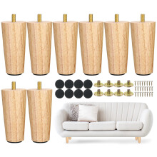 Maitys 4 inch ronde massieve meubelpoten meubelen houten vervangende stoelvoeten dressoir bank bankpoten tafelkast voetenbank doe-het-zelf-projecten