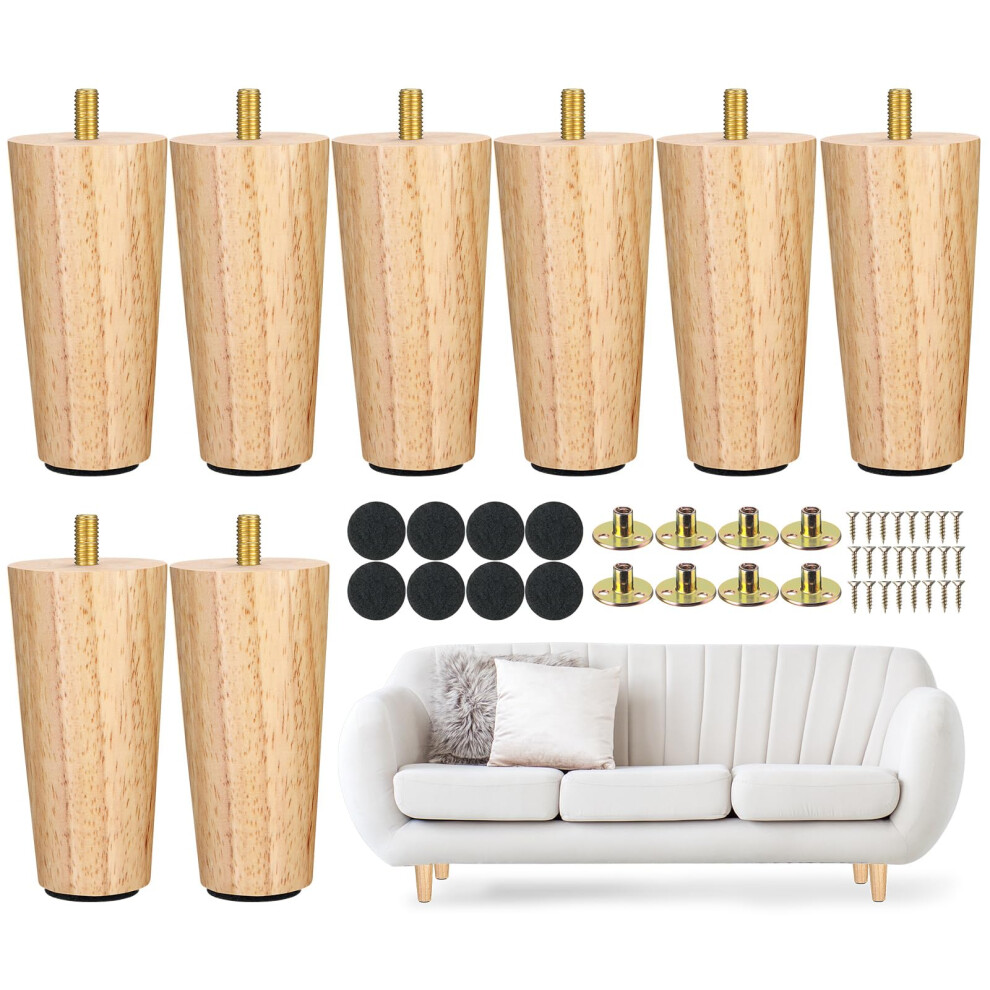 Maitys 4 Inch Round Solid Furniture Legs Furniture Wooden Replacement Chair Feet Dresser Sofa Couch Legs Table Cabinet Footstool Diy Projects For Hom 850064860740