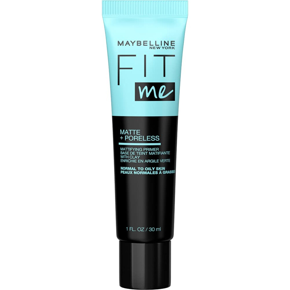 Maybelline Fit Me Matte + Poreless Mattifying Face Primer Makeup With Sunscreen  Broad Spectrum SPF 20  16HR Wear  Shine Control  Clear  1 Count