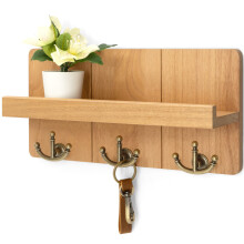 Rebee Vision Farmhouse Hecter pour le mur: Organisateur de courrier decoratif avec porte-courrier et porte-courrier rustique avec 3 crochets de c