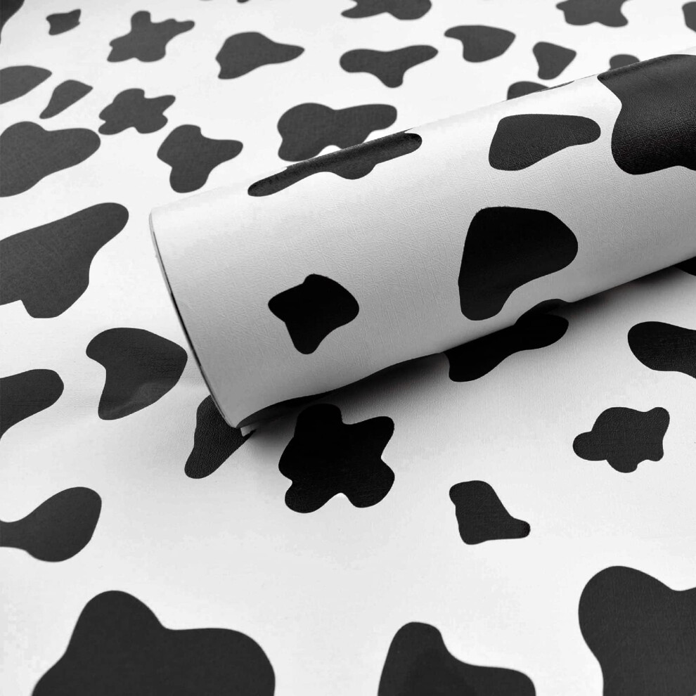 Qianglive 17.3?480Black And White Spots Contact Paper Cow Printed Peel And Stick Wallpaper Self-Adhesive Cute Wallpapers Vinyl White Black Decals For 702909523627