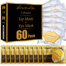 Cabaubl 60 pezzi maschere per labbra e occhi maschere per labbra oro patch per il contorno occhi oro per occhi gonfi e occhiaie maschera per labb