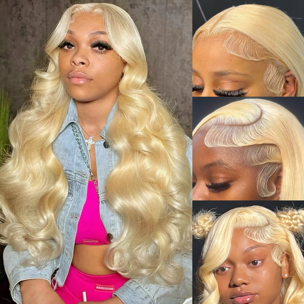 Xfjt 613 13X6 Lace Front Wig Human Hair 613 Lace Front Wig Human Hair Body Wave Blonde Lace Front Wigs Human Hair For Women 200 Density Natural Hairli