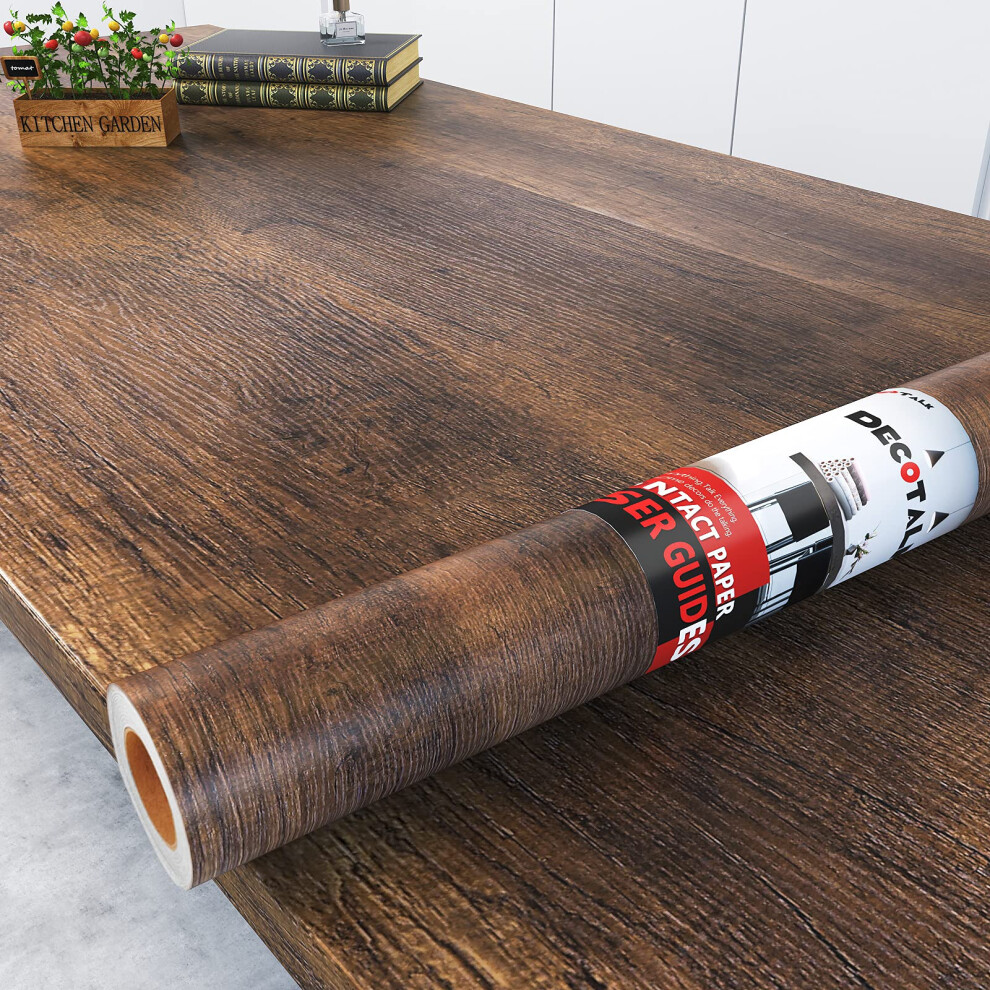 Decotalk Contact Paper Wood Grain Peel And Stick Wallpaper Self Adhesive Removable Brown Wood Contact Paper For Countertops Waterproof Vintage Wallpap 016071778939