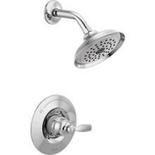 Delta Faucet Woodhurst 14 Series - Rubinetto doccia cromato con maniglia singola, kit di finitura per doccia con soffione doccia cromato a getto