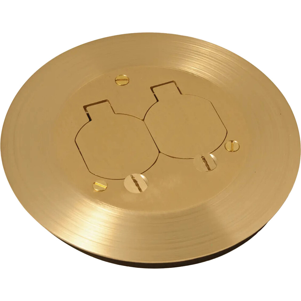 Photos - Other Electrical Equipment RACO Hubbell- RAC5500KIT Round Floor Box Kit Device Cover Duplex Solid Brass 