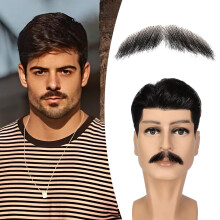 Baffi finti Wodelanle, set di baffi finti autoadesivi, barba finta, baffi adesivi pelosi, barba divertente per feste in costume