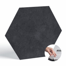 BaseCore HEX - Suelo vin   lico hexagonal gris oscuro de 14,5 cm, autoadhesivo, texturizado, moderno, para bricolaje (36 unidades/21,5 m    por caja)