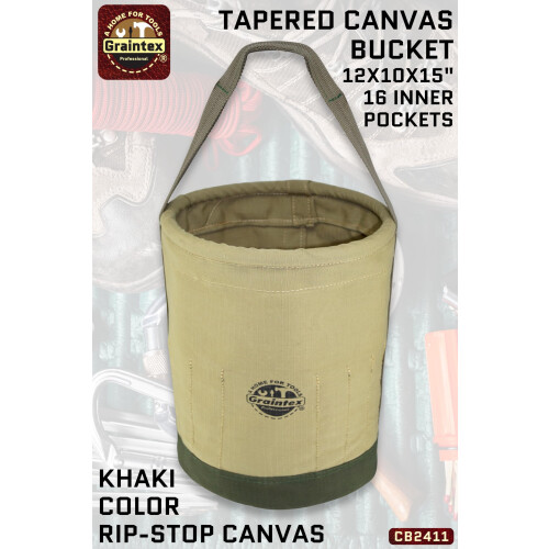 Graintex CB2411 Utility konischer Canvas-Eimer 12""""X10""""X15"""" 1