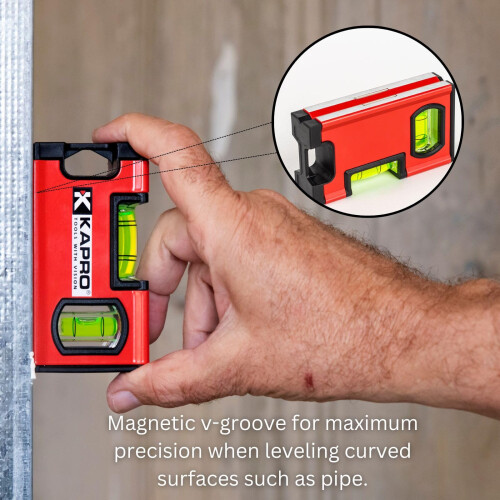 Kapro - Nível de Toolbox Magnético Pesado 771M - Para Nivelar e Medir - Base com V-Groove e Ímã - Certificado VPA - 6 Polegadas 2
