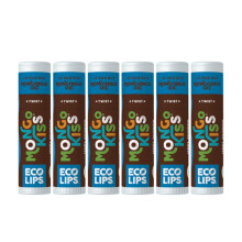 LIP BALM Mongo Kiss 6-Pack by Eco Lips 100% Organic Beeswax & Cocoa Butter Lip Care with Mongongo Oil - Soothe & Moisturize Dry & Cracked Lips - Made