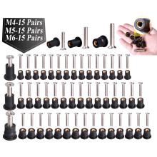 WEDAMER 45 paar M4 M5 M6 neopreen putmoeren met roestvrijstalen schroef M5 rubberen putmoeren kajak messing koperen bouten putmoerset voor kajak moto