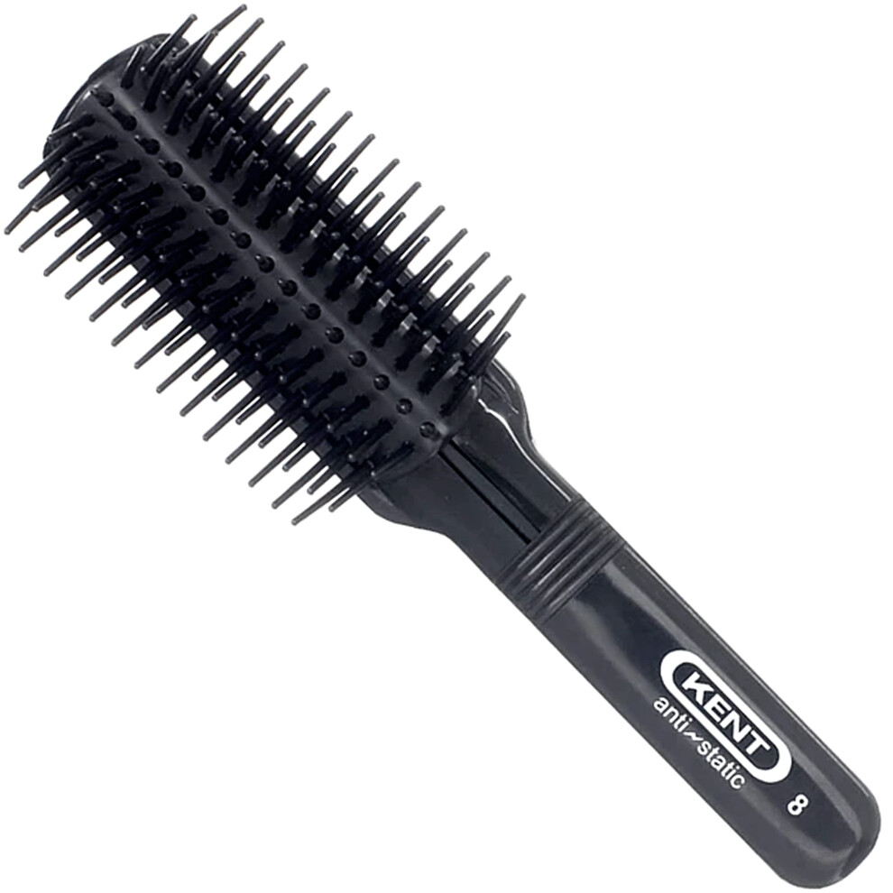 Kent AS8 Anti Static Hair Brush Travel Brush Small Hair Brush for Smoothing  Straightening  and Curling Short or Medium Hair. 7-Row Mini Hairbrush Ant