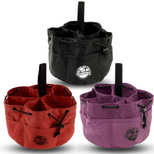 Graintex GB2865 18 Pockets Grab Bags Set of 3 Pcs Rust  Black and Purple Color Rip-stop Canvas  Drawstring Closure  Small Parts Organizer Bag  Parachu