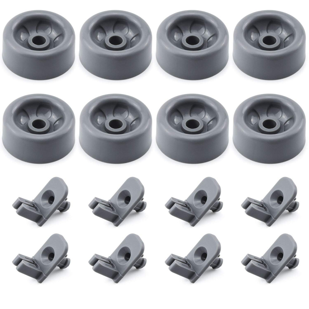 Romalon WD35X21041 Vaatwasserwielen, Onderste Vaatrekrolasset WD12X10136 WD12X10277 Vervanging Voor Ge Profile Onderste Rekset, 8-Delige Noppen E-image