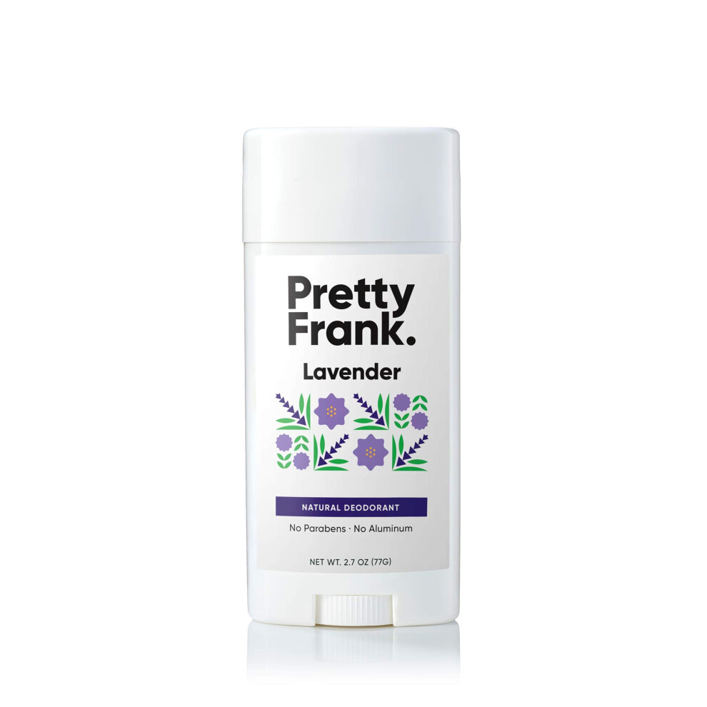 Pretty Frank Lavender Natural Aluminum-Free Deodorant Stick (1-Pack) | All-Day Odor Control For Women & Men | Effective Skin Soothing Formula With S