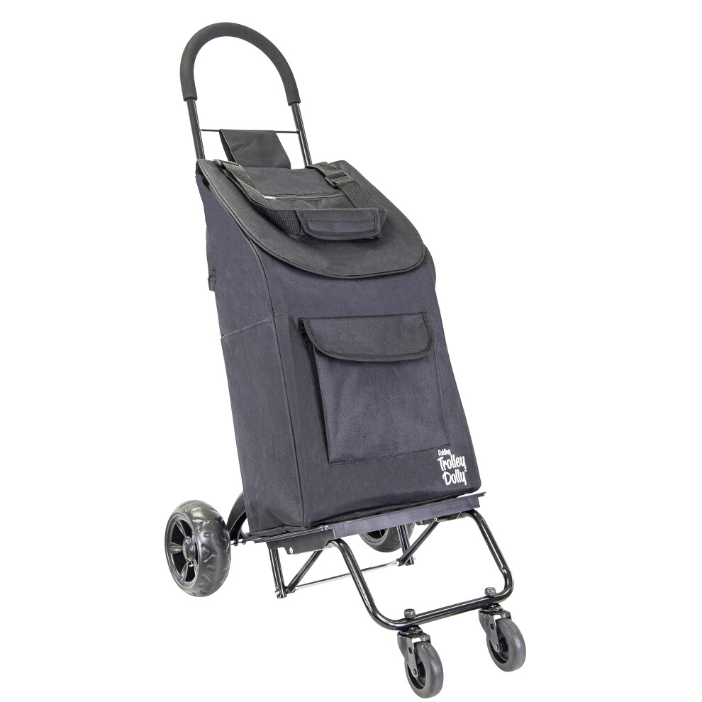 Chariot de courses    4 roues avec sac dbest, chariot de courses pliable et pivotant, chariot de jardin l  ger