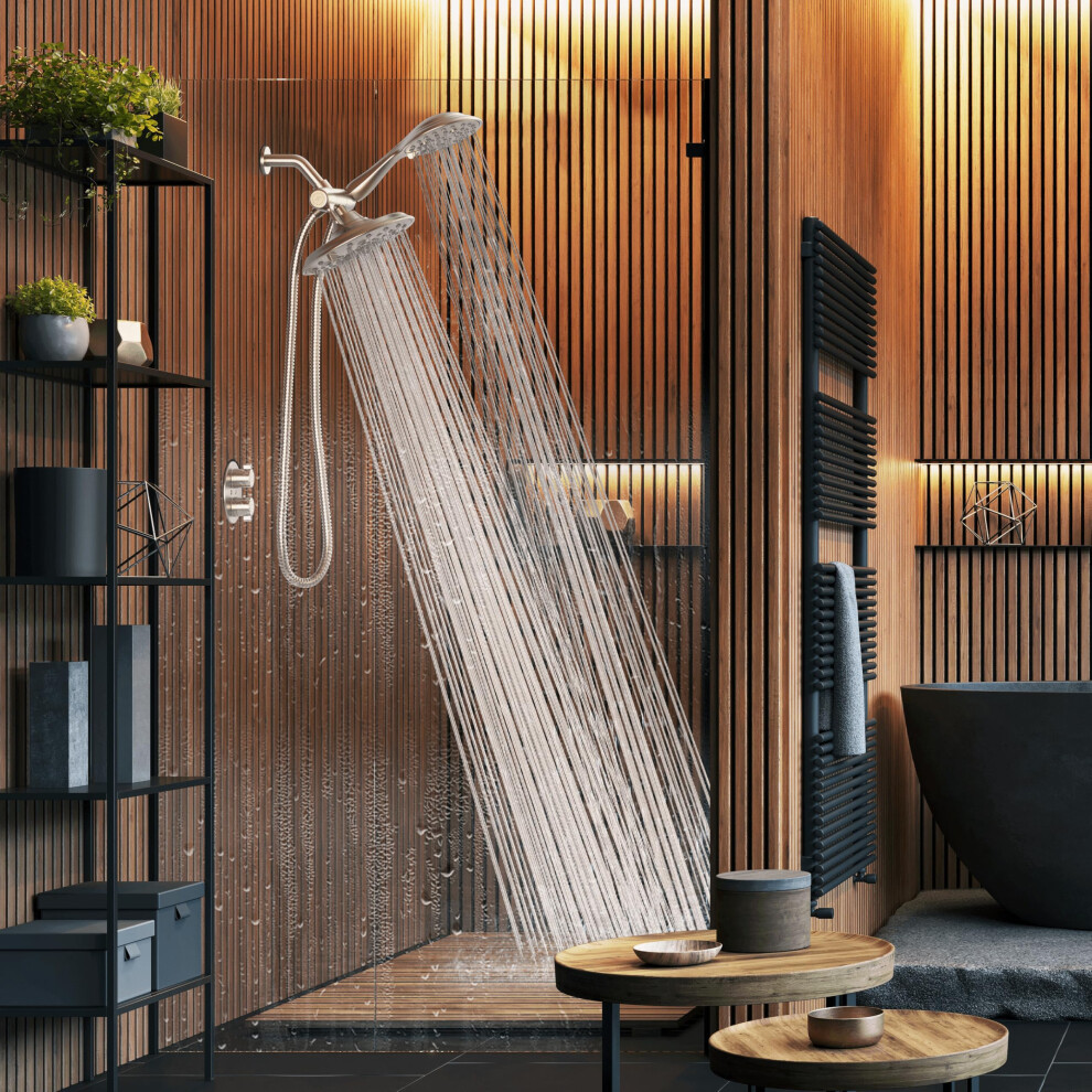 Sparkpod Dual Shower Head - 8'' High Pressure 55-Mode Rain Shower Heads With Handheld Spray Combo - Rainfall Handheld & Dual Mode - Easy Install 3-Wa 850049562607