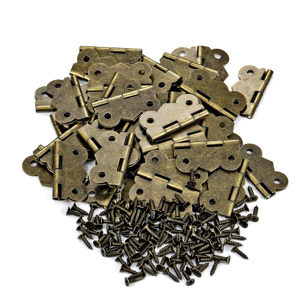 Jewelry Box Hardware 40 Pieces 1 Inch Hinges Antique Small Butterfly Hinges - Bronze Engraving Design Box Hinges For Crafts Wooden Box Gift Box Hinge 820912879859