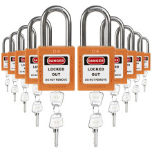 TRADESAFE Lockout Tagout zrkszletek 10 narancssrga kulcsos egyformn korltlan csoportosts biztonsgi lakat 2 kulcs zronknt OSHA-kompatibilis