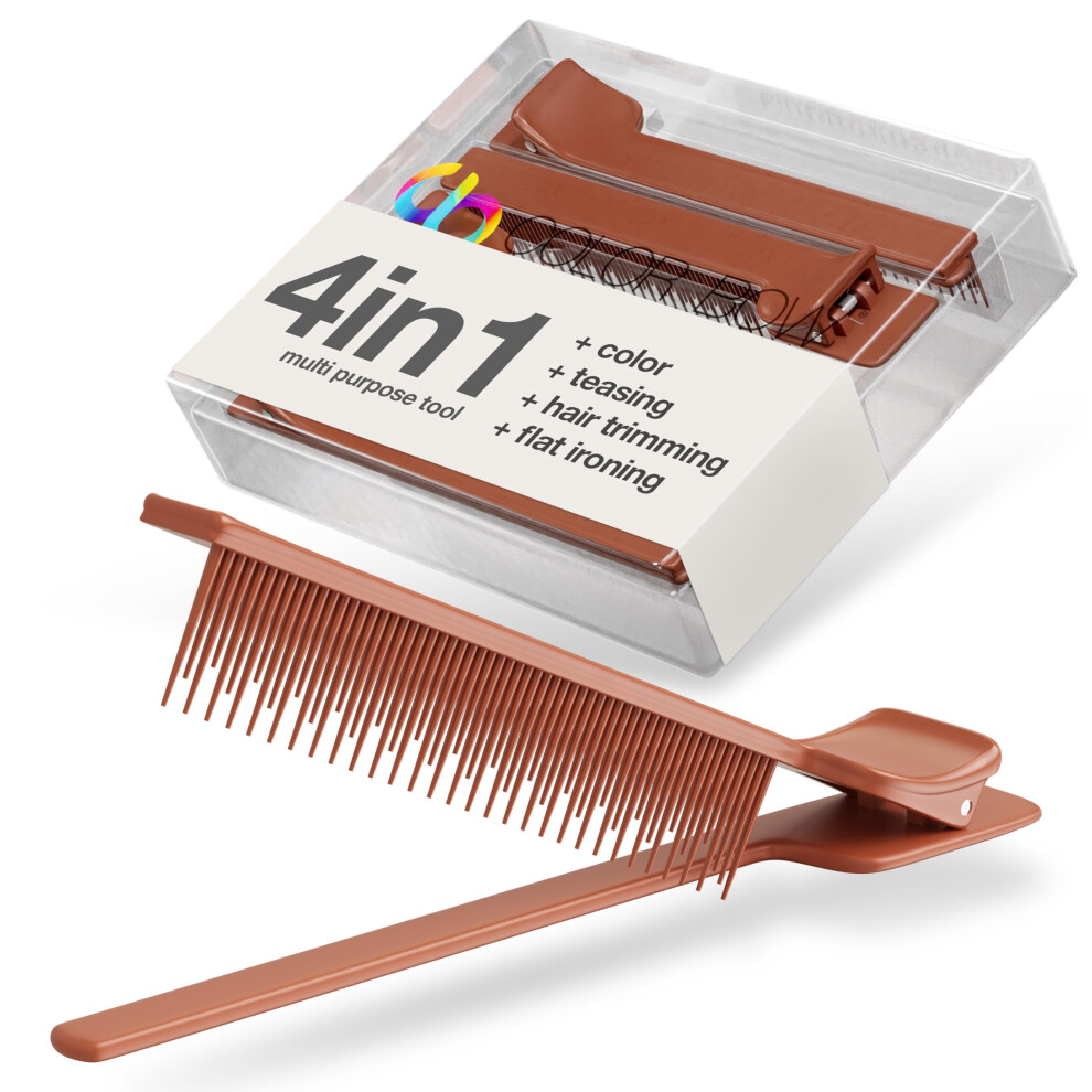 Colorbow Teasing Clip Comb (5 Pack) Teasing Comb Coloring Styling Tools - Hairstylist Must Haves For Highlights Balayage Board Companion Ombr? Trimmi