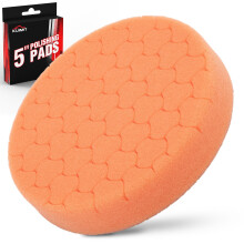 KUIMIT Oranje Polish Pad Buffing Polijstpads 1Pc 5,5 Inch Gezicht voor 5 Inch 125mm Achterplaat Samengestelde Buffing Spons Pads voor Auto Buffer Pol