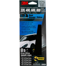 3M Wetordry Sandpaper 03024 Assorted Grits 3 2/3 in x 9 in 5 Sheets Per Pack