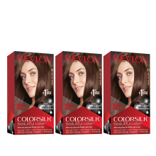 Revlon Permanente Haarkleur, Kleuring, Colorsilk met 100% Grijze Dekking, Ammoniavrij, 33 Donker Zacht Bruin, 4.4 Oz
