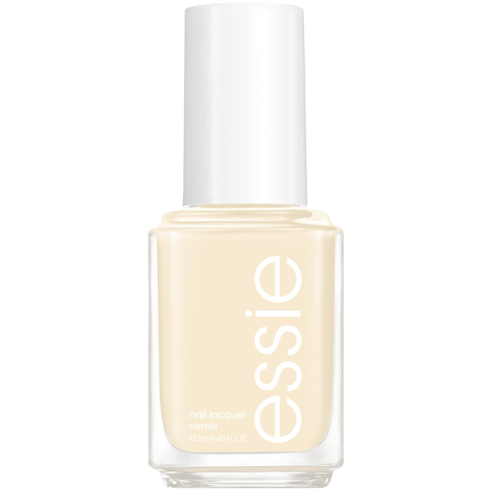 essie nail polish  limited edition spring 2022 collection  pastel yellow nail color with a cream finish  8-free vegan formula  sing songbird along  0.