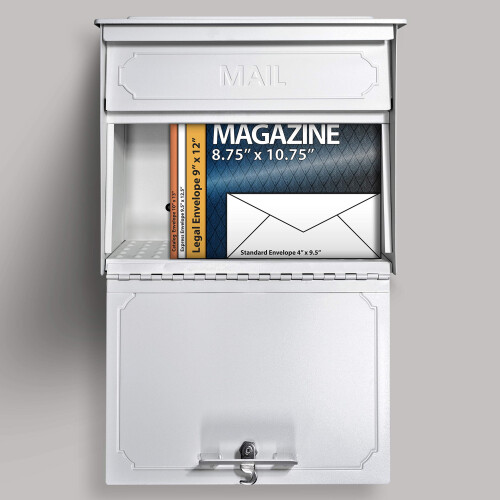 Mail Boss 7179 Κλείδωμα ασφαλείας για οικιακή χρήση, γραμματοκιβώτιο τοίχου, Alpine White 1
