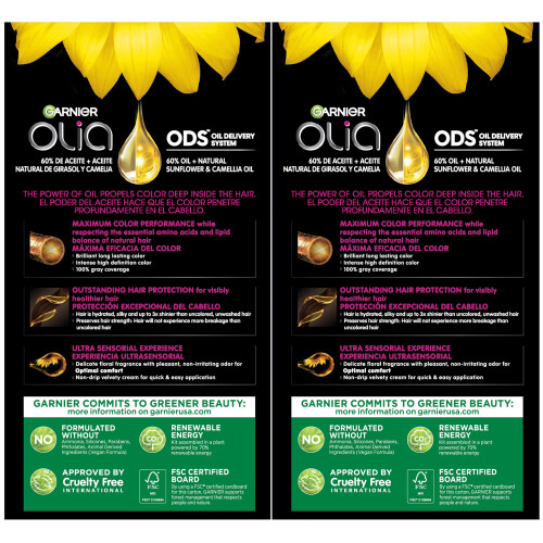 Garnier Garnier Hårfärg Olia Ammoniakfri Lysterfärg Oljerik Permanent Hårfärg, 7.45 Mörk Eldrubin, 2-pack 1