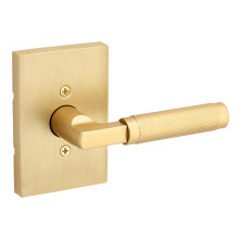 Kwikset Prava Dummy Door Knurled Handle Single Sided Lever for Closets French Double Doors and Pantry Satin Brass Non-Turning Reversible Interior