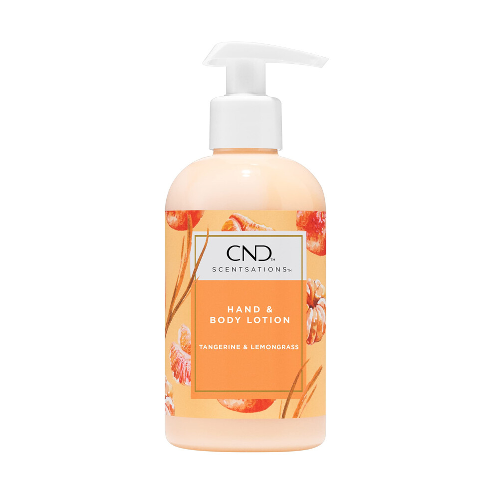 CND Scentsations Hand & Body Lotion  Deep Moisturizing and Hydrating Formula for Dry Damaged Skin  Tangerine & Lemongrass  8.3 fl. oz