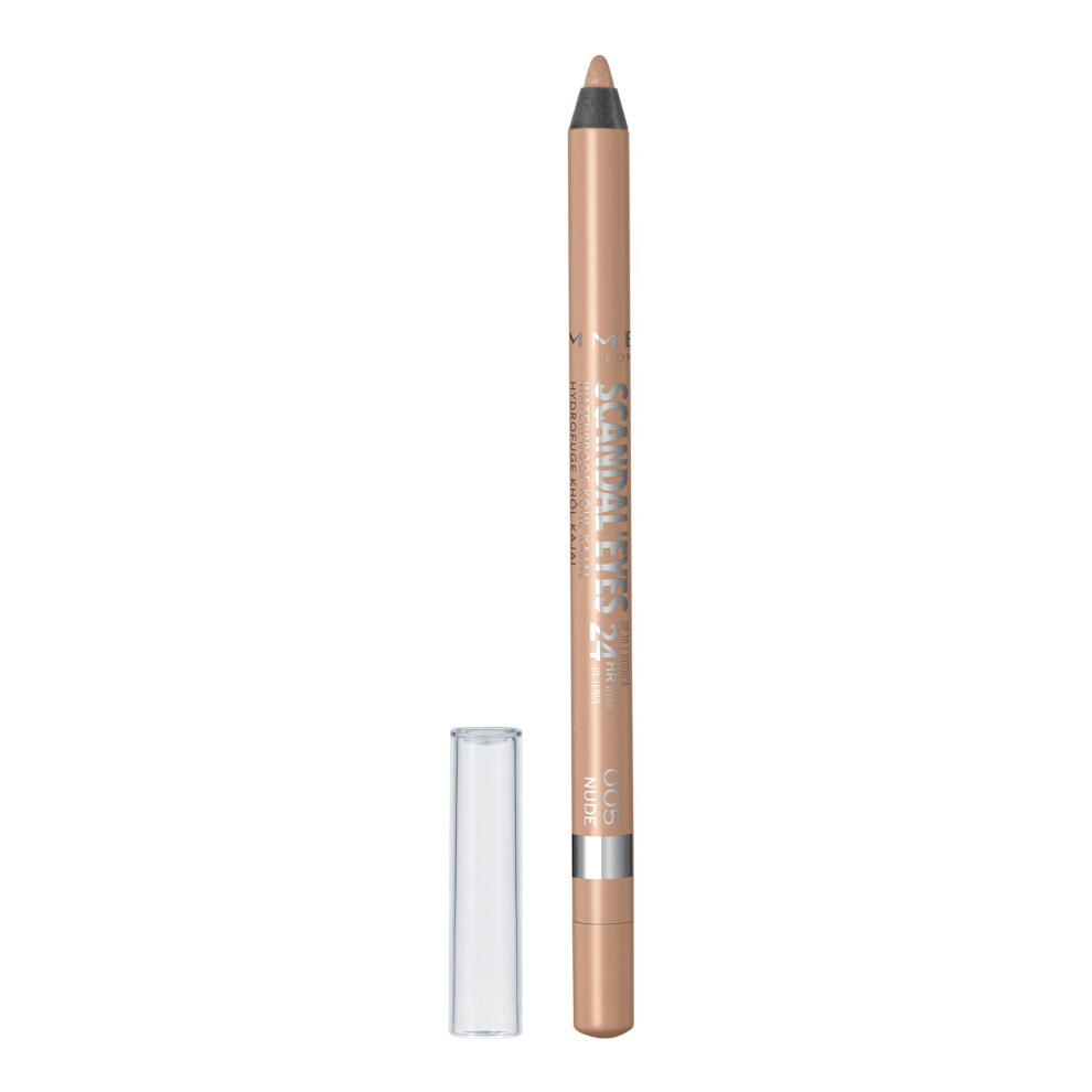 Rimmel London Scandaleyes Waterproof Kohl Kajal Eyeliner Pencil  Intense Color  Long-Wearing  Smudge-Proof  005  Nude  0.04oz
