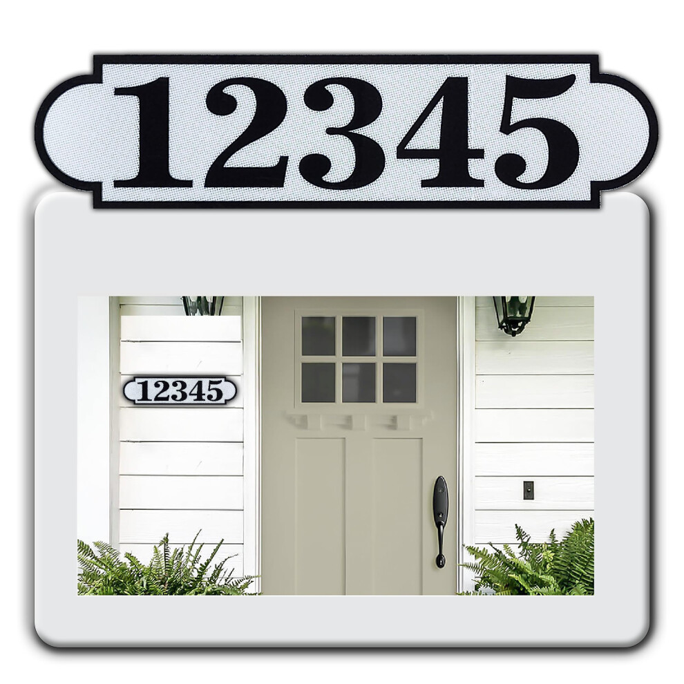 Plaques d'adresse horizontales personnalisées Curb-N-Sign pour l'extérieur, fabriquées aux États-Unis avec un matériau composite en aluminium, pl