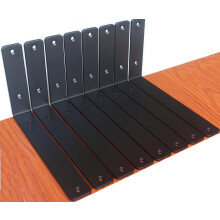 MHMYDZ 10 csomag - L 10"""" x H 6"""" x 1,5"""" 5 mm vastag fekete vas polctartk Falra szerelheto aclkeret