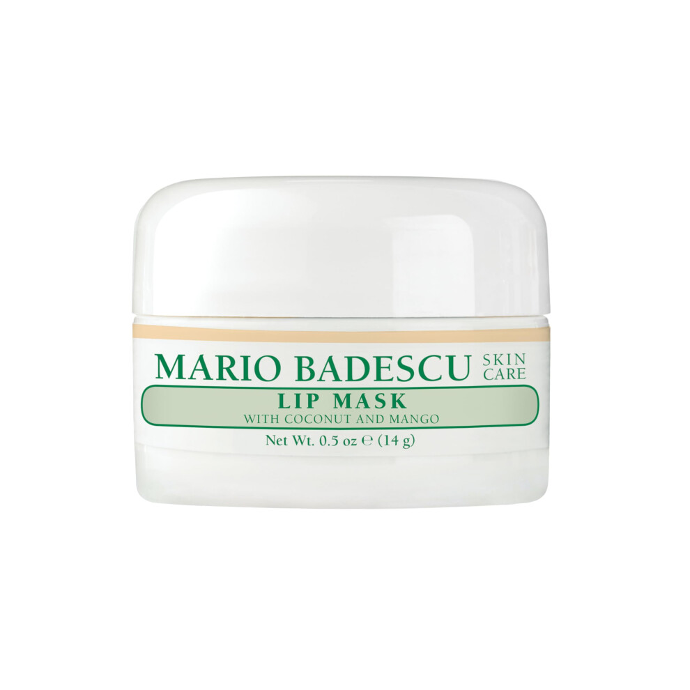 Mario Badescu Lip Mask with Coconut and Mango for All Skin Types  Overnight Lip Treatment Enriched With Skin Softening Coconut Oil  Sunflower Seed Oil