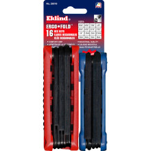 Eklind 25016 Ergo-Fold Dob-up Hex Key Allen Wrench Combo- polegadas / mm (2 conjuntos 16pc)