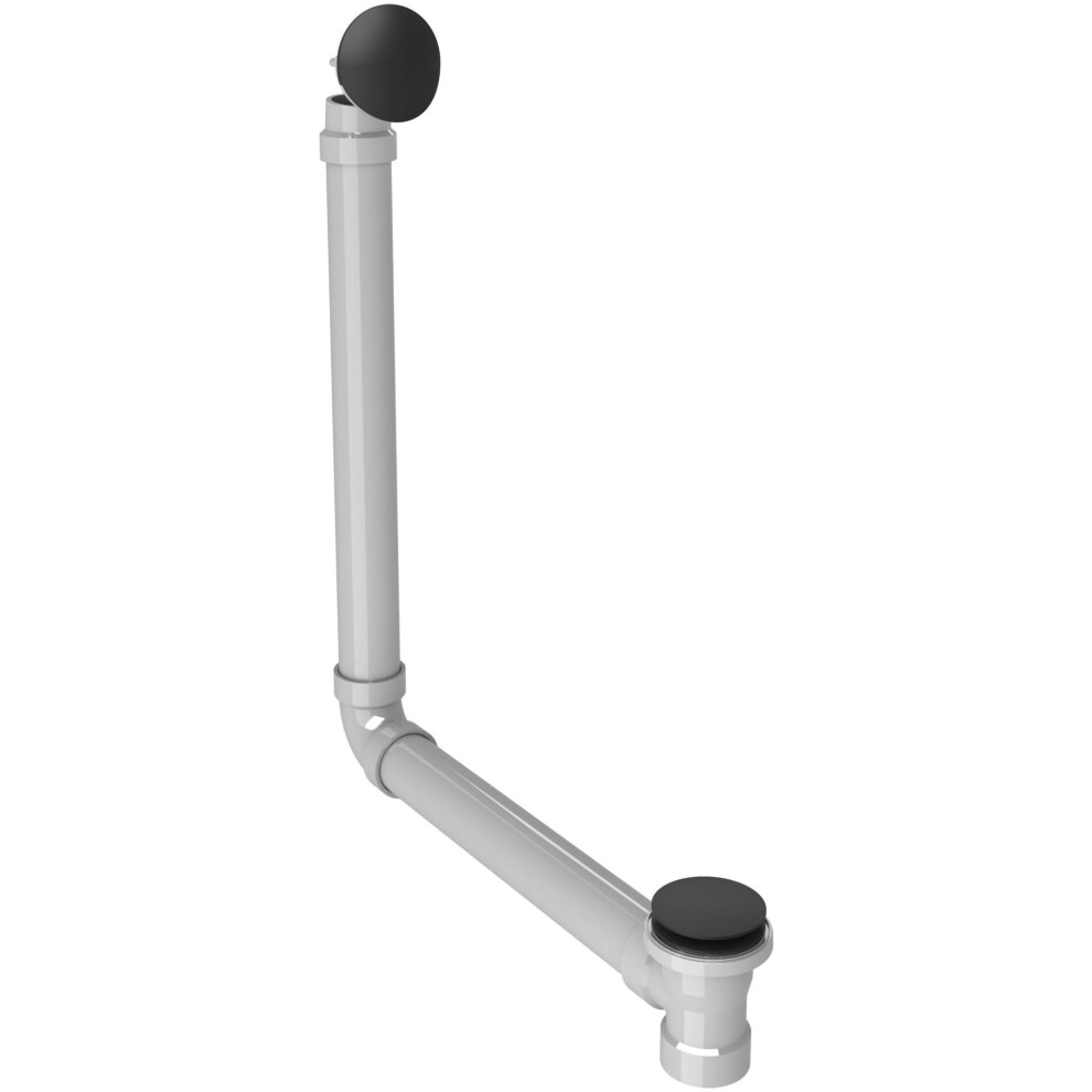 Jacuzzi Low-Profile Slip Cover Drain Kit  Matte Black Finish  Manual Toe-Tap Operation  PVC Material  26-Inch Length
