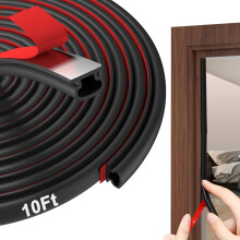 alophoty 10 Ft rubberen deurafdichtingsstrip D-vormige rubberen deurafdichtingsstrip voor deurkozijn Zelfklevende deur Geluidsisolatiestrip Rubberen