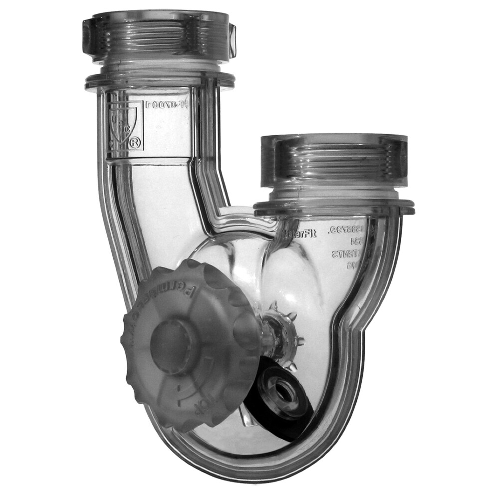 PermaFLOW Never Clog Transparent ABS 1-1/2"""" J-Bend (includes 1-1/2"""" to 1-1/4"""" reducing gaskets) - for Kitchen and Bath/Lavatory; PT5021