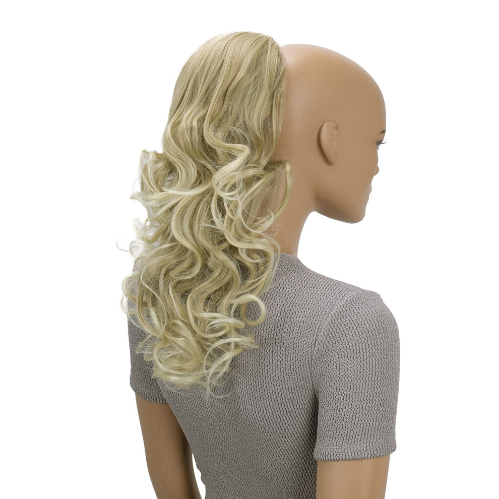 Kaisha Unisex Light Caisha 18"""" Hairpiece Ponytail Extensions Voluminous Wavy Blonde Ph14
