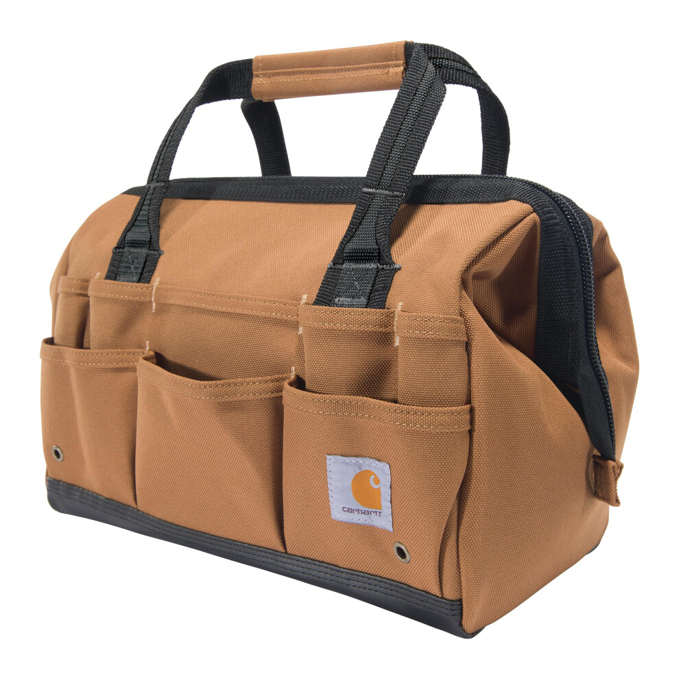 Carhartt Onsite Tool Bag  Durable Water-Resistant  Tool Storage Bag  Heavyweight  14-Inch 26 Pocket  Carhartt Brown