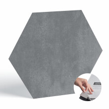 BaseCore HEX - Suelo vin   lico hexagonal gris de 14,5 cm, autoadhesivo, texturizado, moderno, para bricolaje (36 unidades/21,5 m    por caja)