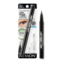 REVLON ColorStay Lash Serum + Liner, wasserfester Eyeliner, ges   nder aussehende Wimpern, wischfest, flexible Pinselspitze, 001 Blackest Black