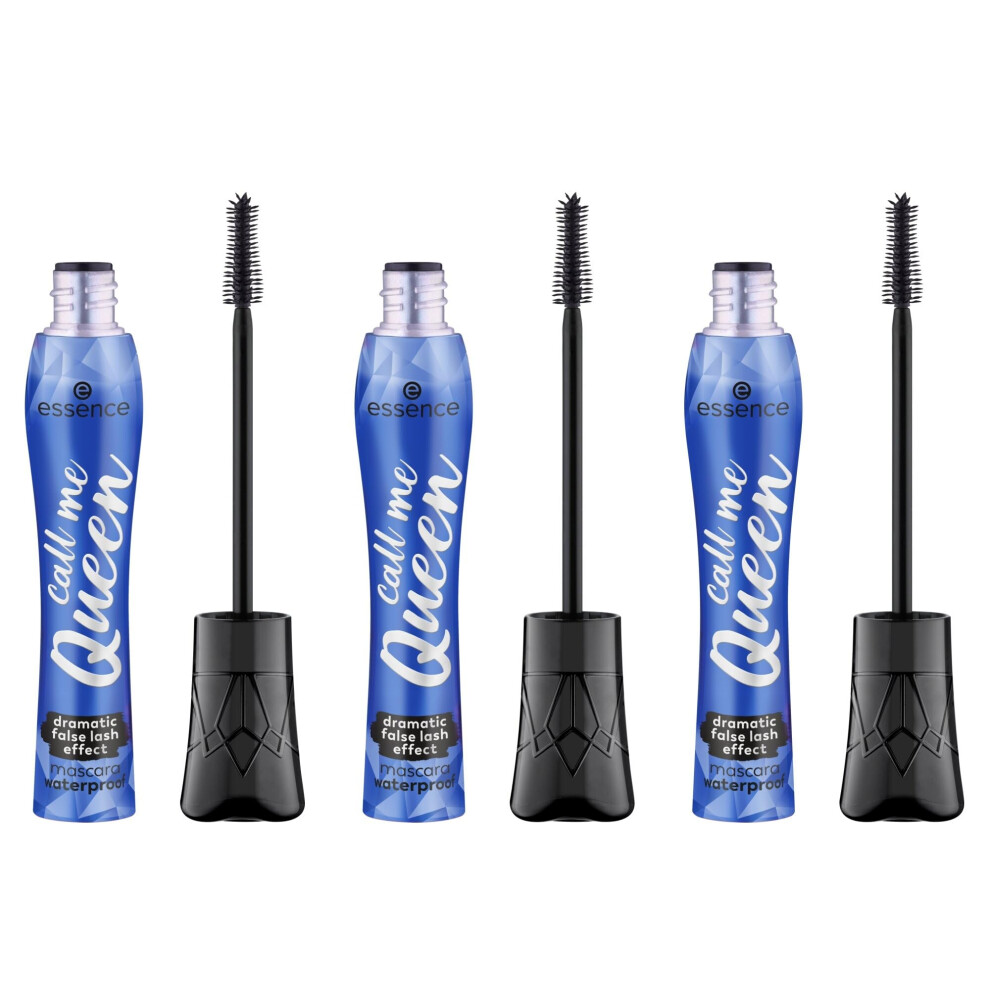 Essence | Mascara waterproof effet faux-cils spectaculaire Call Me Queen (lot de 3) | Volume et longueur audacieux | Vegan et sans cruaut