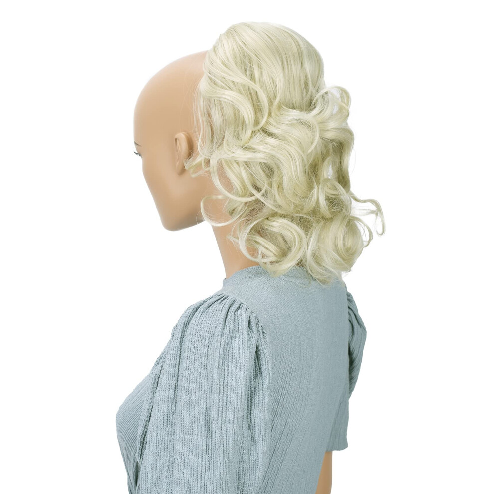 Kaisha Unisex Light Caisha 12" Hair Piece Braid Ponytail Extension Voluminous Wavy Blonde Ph6